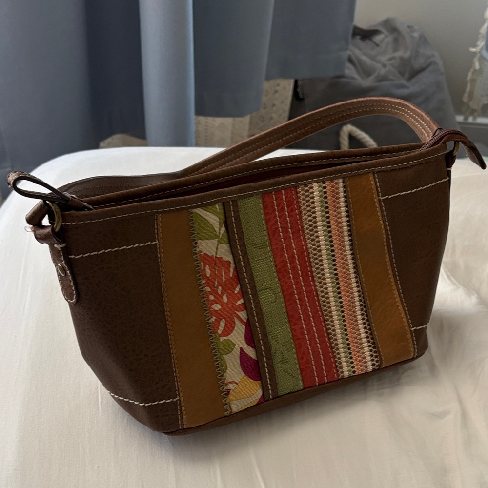 Brown Multicolor Patchwork Women's Bag